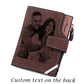 photo and text engraving personalized wallet with zipper coin pocket coffee