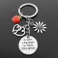 keychain for teacher with different subjects or themes sunflowers