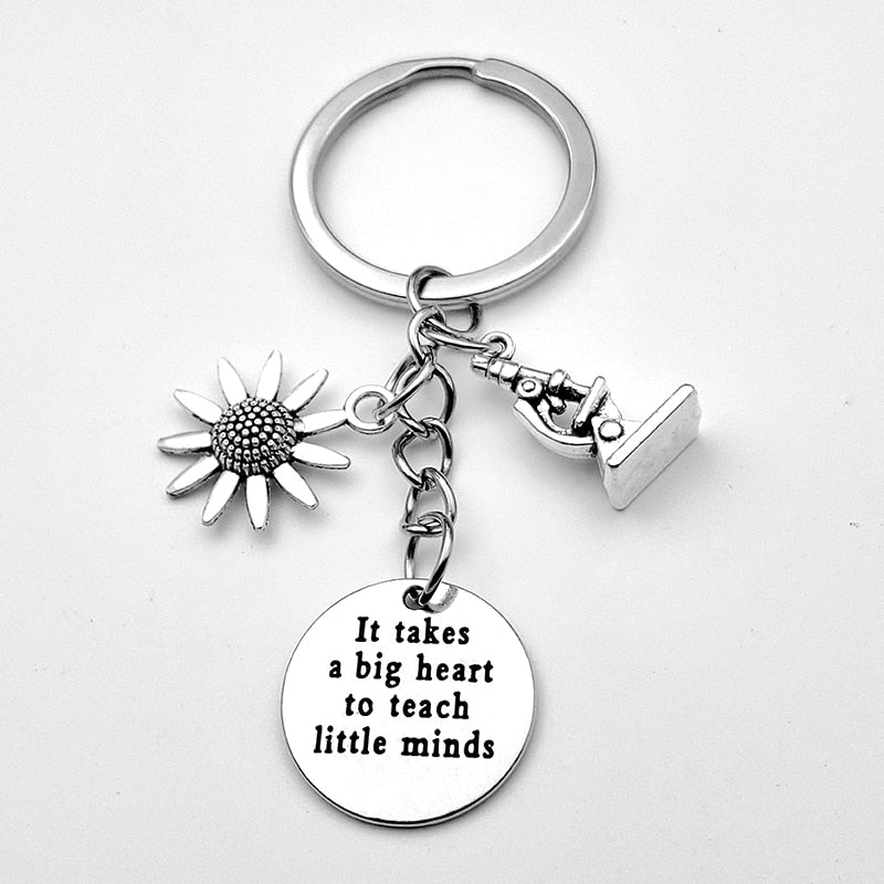 keychain for teacher with different subjects or themes microscope