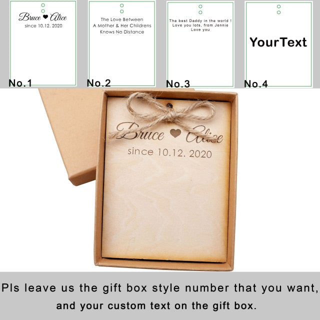 keychain gift box add-on 4 cards for photo dogtag