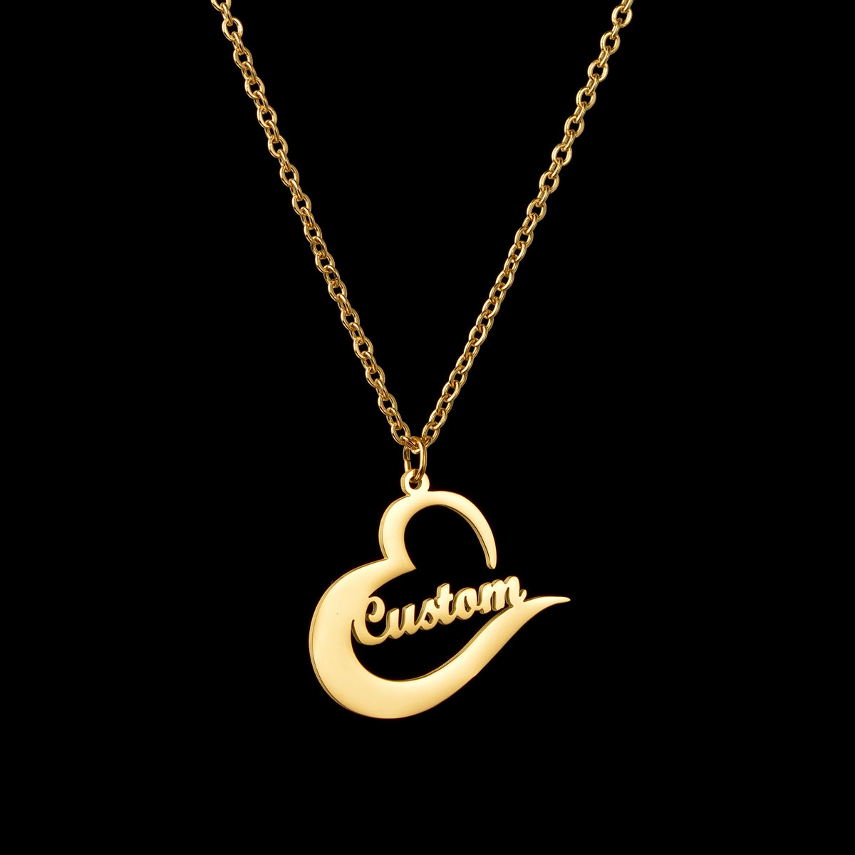 groovy heart-shaped custom name necklace