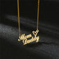 two staggered names with heart custom necklace