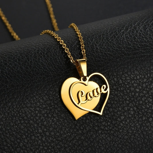 double hearts custom name necklace