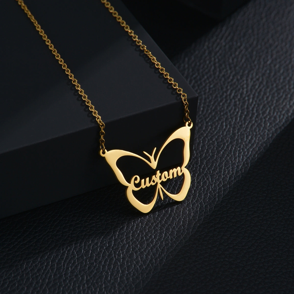 custom name in butterfly necklace
