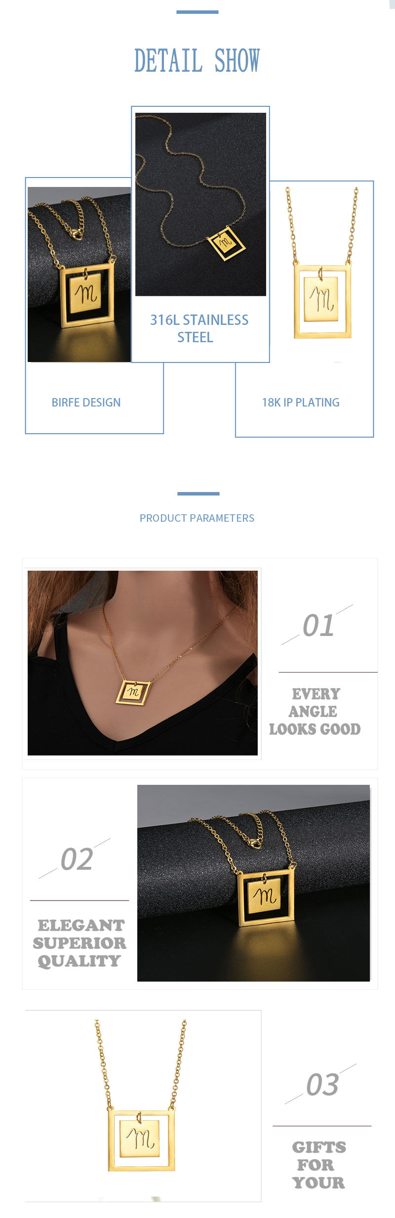 fashion custom letter/number necklace