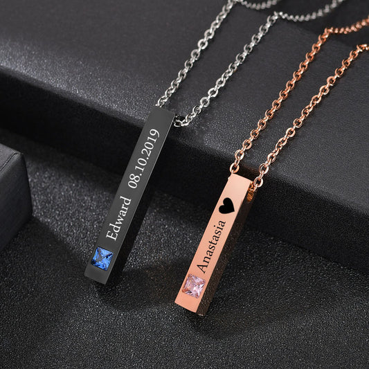 engraved personalized stainless steel necklace (suitable for medical alert necklace)